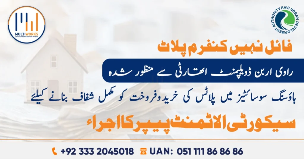 Security Allotment Papers - Multiworks News - Featured Image urdu text