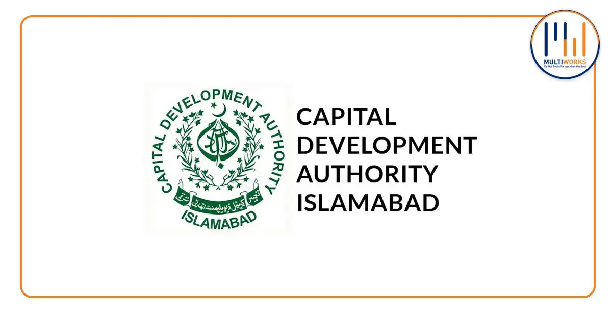 Capital Development Authority (CDA) Islamabad logo with text emphasizing stricter regulations on private housing societies under the leadership of Chairman Muhammad Ali Randhawa.